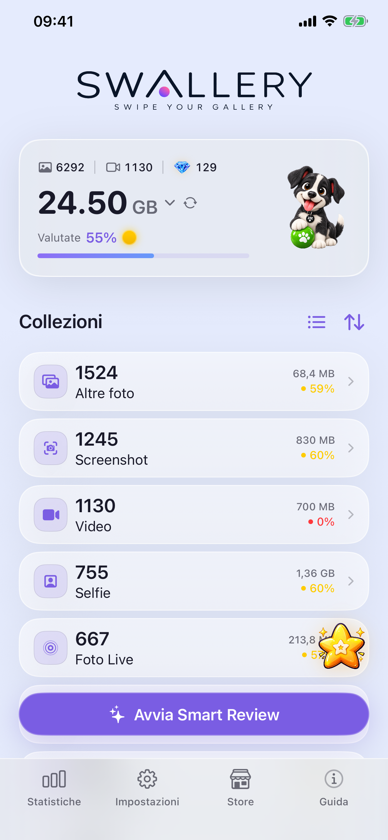 Dashboard di Swallery